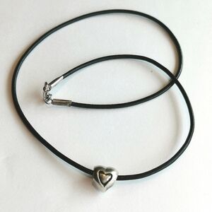 Vintage Sterling Silver charm heart troll bead on necklace